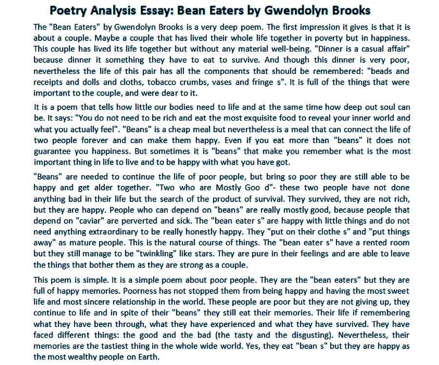 poetry analysis essay assignment