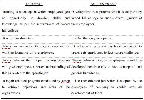 Difference Between Training and Development