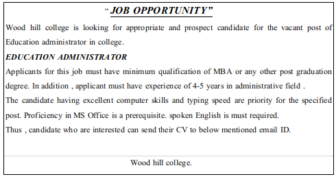 Job Advertisement Format