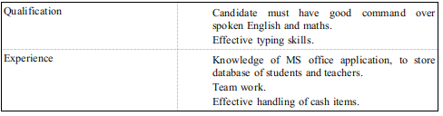 Person specification of education administrator